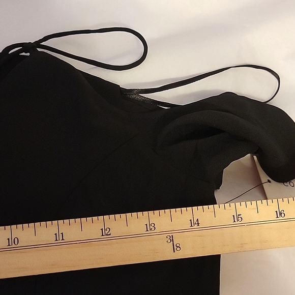 Nwt Cooper & Ella Black Dress Spaghetti Straps Off the Cold Shoulder Knot Detail - Picture 7 of 8